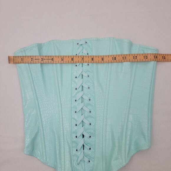 SAVAGE X FENTY Womens MEDIUM Queen of the Galaxy Corset Panty Light Blue Set NWT - Picture 5 of 11